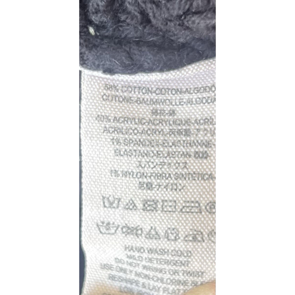 Free People Black Open Knit Cardigan Small Boho Oversized Chunky Layer Thick - Picture 6 of 6